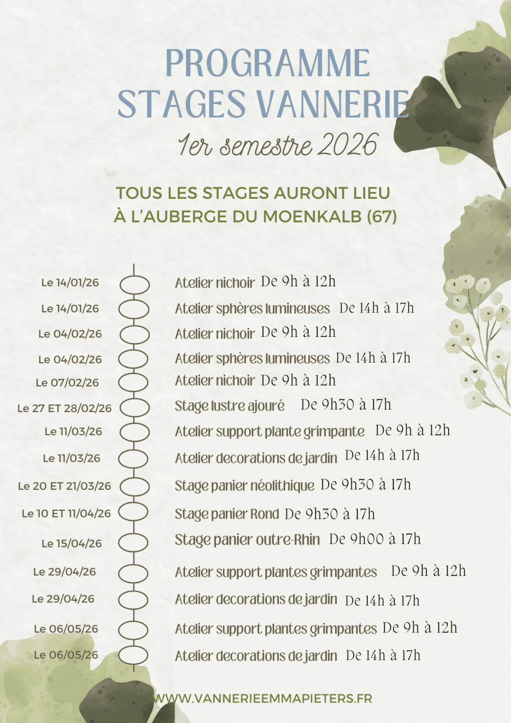 Vert crème Champêtre Programme de mariage Programme